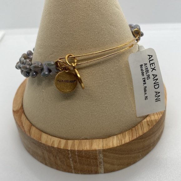 Alex and Ani Boulder Bangle Bracelet in Robin/Gold Finish/NWT - Picture 5 of 5